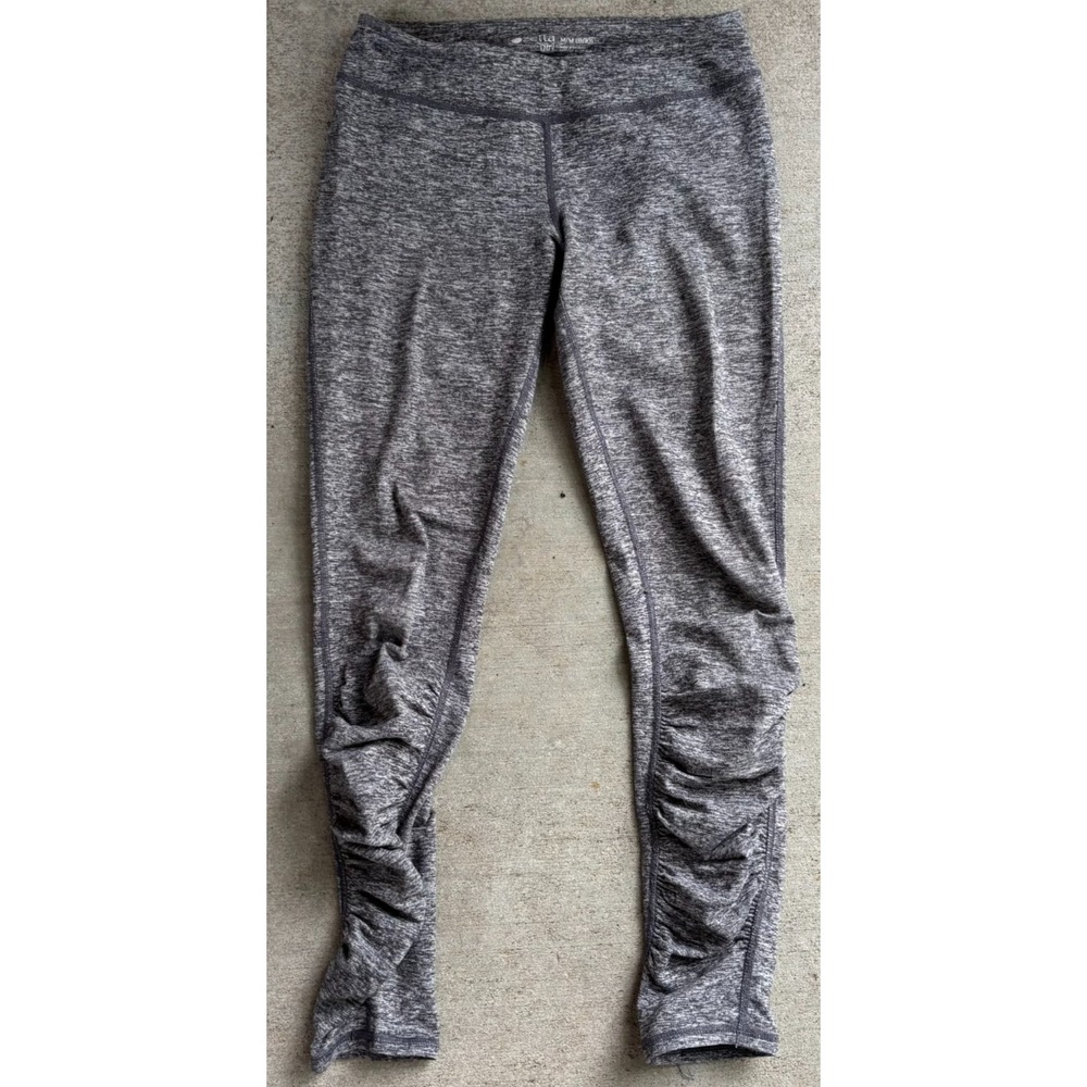 Zella Girls Ankle Leggings Heather Gray Ruched Pull On Activewear Yoga M (8/10)